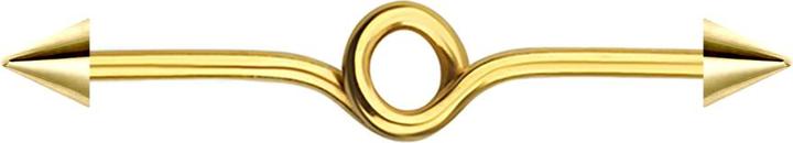 Image du produit Star Piercing Barbell plaqué or boucle avec deux cones (sans laiton, Acier chirurgical 316L)