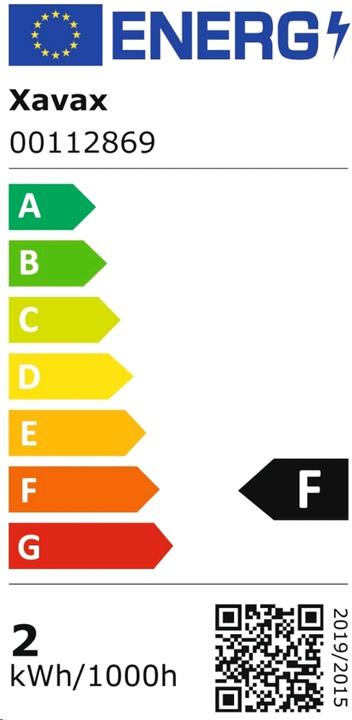 Energie-Label Xavax LED-Lampe, G4, 160lm ersetzt 18W, Stiftsockellampe, Warmweiss (G4, 1.50 W, 160 lm, 1 x, F)