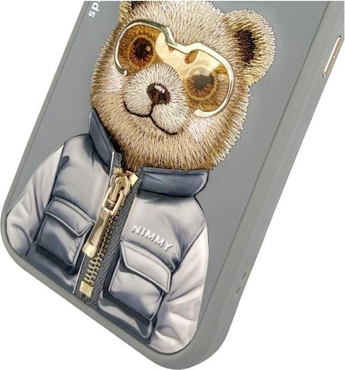 Immagine prodotto Nimmy case iPhone 15 Pro Max 6.7" gray Cool&Cute 2.0 Bear (Apple iPhone 15 Pro Max)