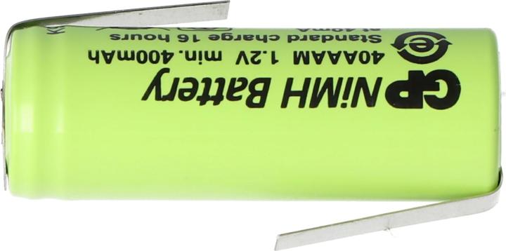 Actual product image GP Batteries Akku GP40AAAM, Size 2/3AAA mit Lötfahne Z-Form (1 pcs., 2/3 AAA, 400 mAh, Rechargeable battery)