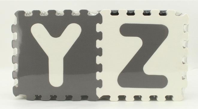 Actual product image Besttoy Soft puzzle mat - letters A-Z - grey/white - 26 pieces (30 x 30 x 1 cm)