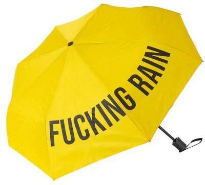 Fisura Regenschirm "Fucking rain" gelb