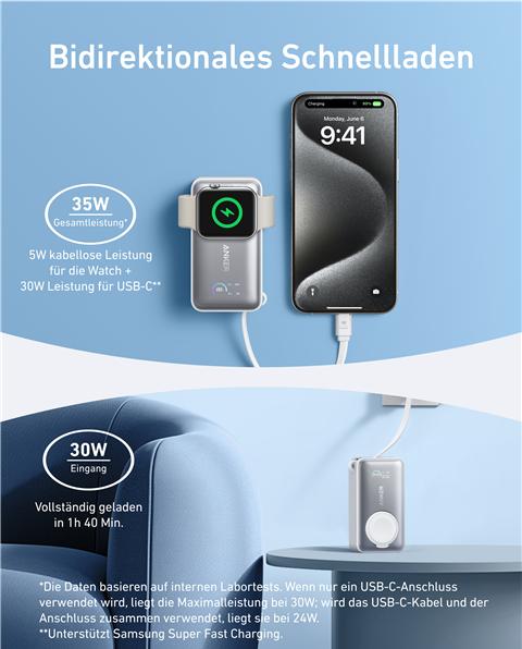 Produktbild Anker MagGo Power Bank(10K, 35W, For App (10000 mAh, 35 W, 35 Wh)