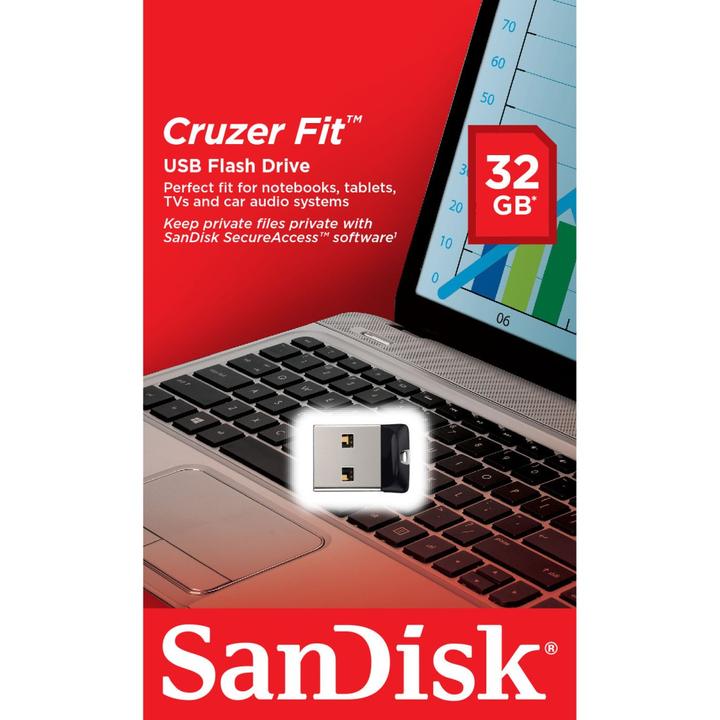 Actual product image SanDisk cruiser fit (32 GB, USB-A, USB 2.0)