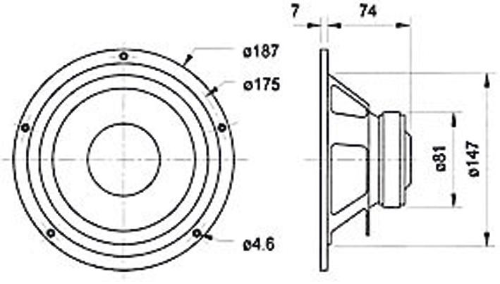 Produktbild Visaton HiFi-Tieftöner W 170, 8 Ohm