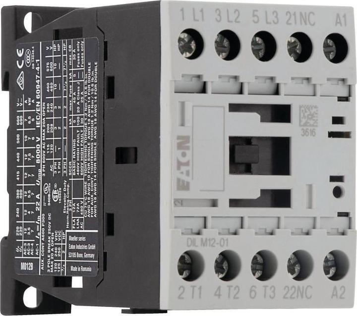 Actual product image Eaton Power contactor DILM12-01 24V50/60HZ 5.5kW/400V AC