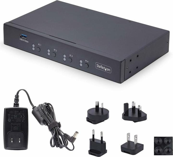 Actual product image StarTech COM 4-port KM switch with mouse roaming USB 3.0 switch Keyboard and mouse switch 3.5mm/USB