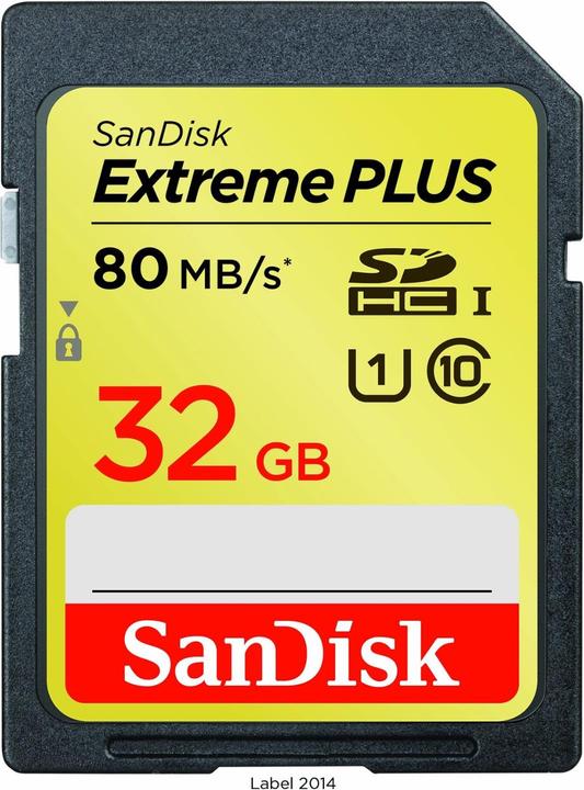 Produktbild SanDisk Extreme Plus SDHC (32 GB, SDHC, U1, UHS-I)