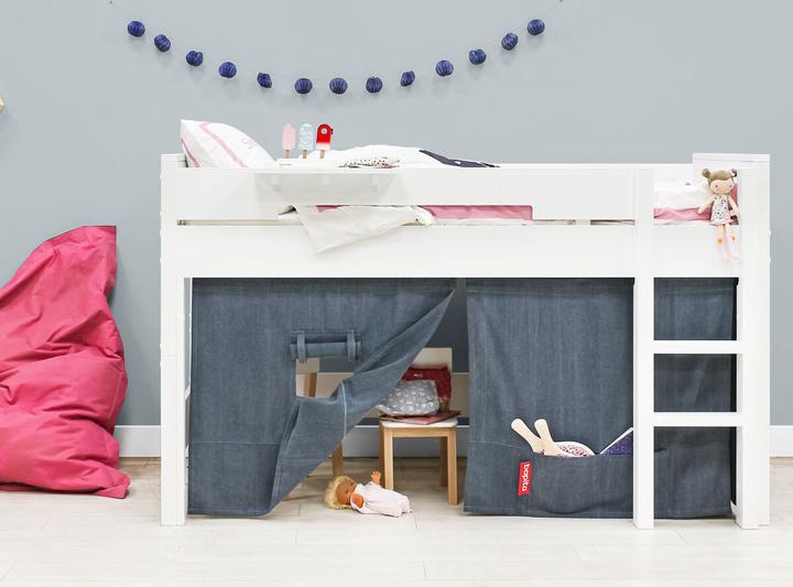 Produktbild Bopita Nordic Halbhochbett 90x200 mit schräger Treppe Weiss