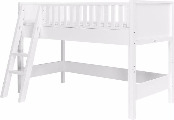 Produktbild Bopita Nordic Halbhochbett 90x200 mit schräger Treppe Weiss