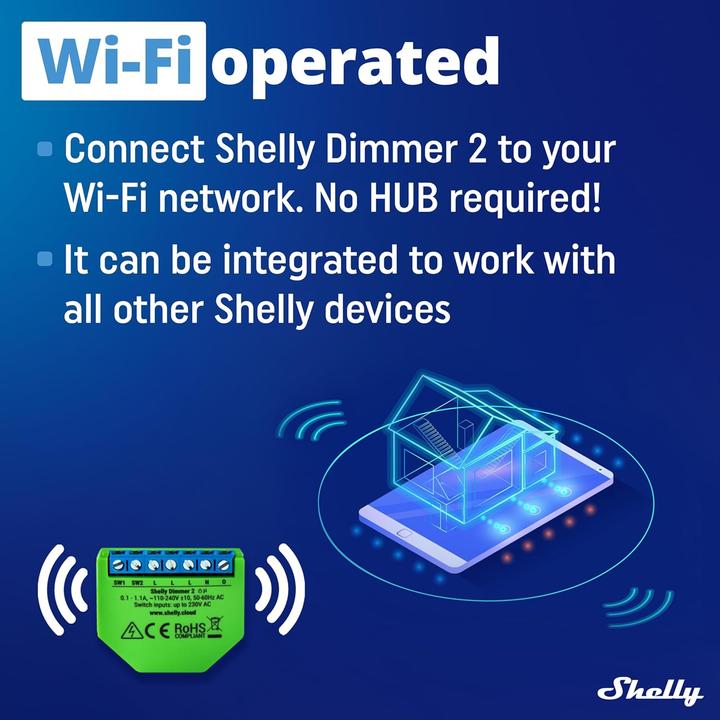 Produktbild Shelly Dimmer 2 x2 (Dimmaktor)