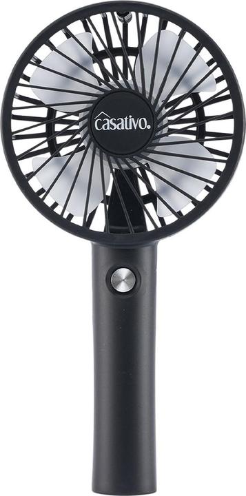 Actual product image Casativo 2-in-1 Hand- & Tisch-Ventilator, Akku- & USB-Betrieb, schwarz, 3-stufig, Ø 9,5 cm