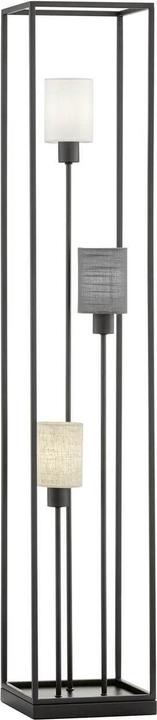 Immagine prodotto Fischer & Honsel Lampada da terra Honsel Isko - nero sabbia/tessuto lino bianco+grigio+sabbia (40430) (E14)