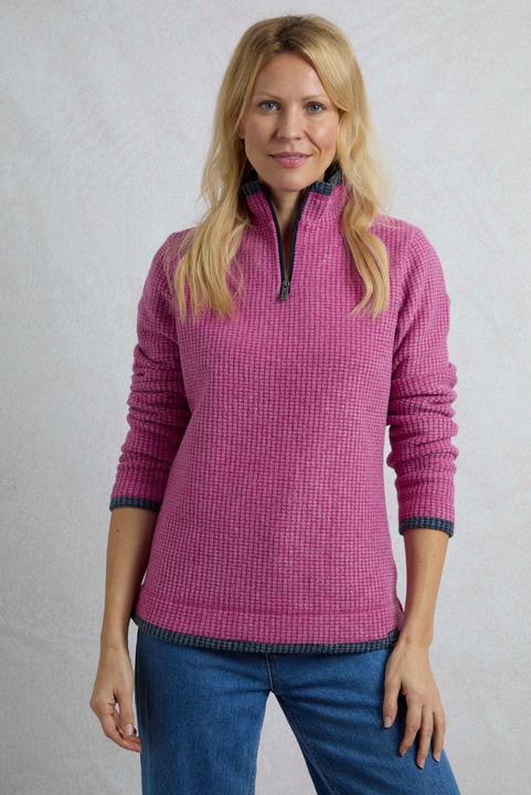 Actual product image Weird Fish Womens/Ladies Beye Grid Eco Friendly Quarter Zip Fleece Top (42 D)