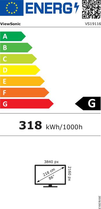 Energie-Label Viewsonic CDE8630 (3840 x 2160 Pixel, 86")