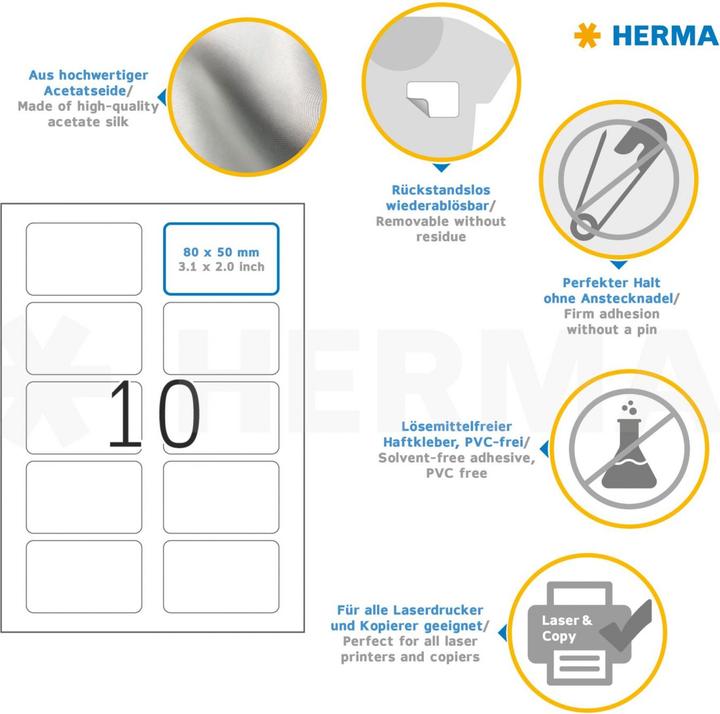 Image du produit Herma Étiquettes de nom A4 amovibles