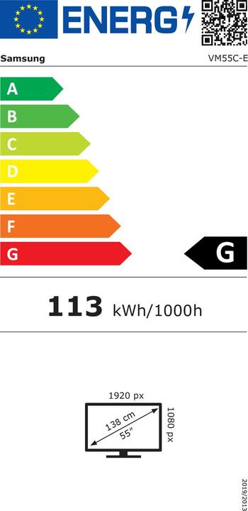 Energy Label Samsung VideoWall (1920 x 1080 pixels, 55")