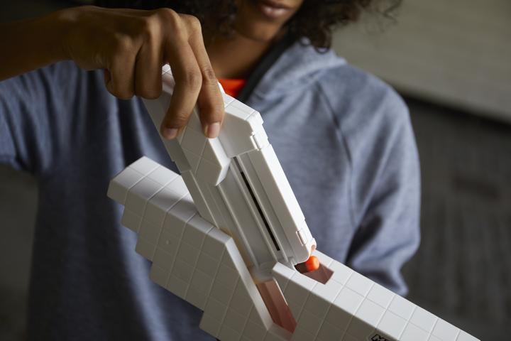 Actual product image Nerf Minecraft motorised sabrewing bow fires darts