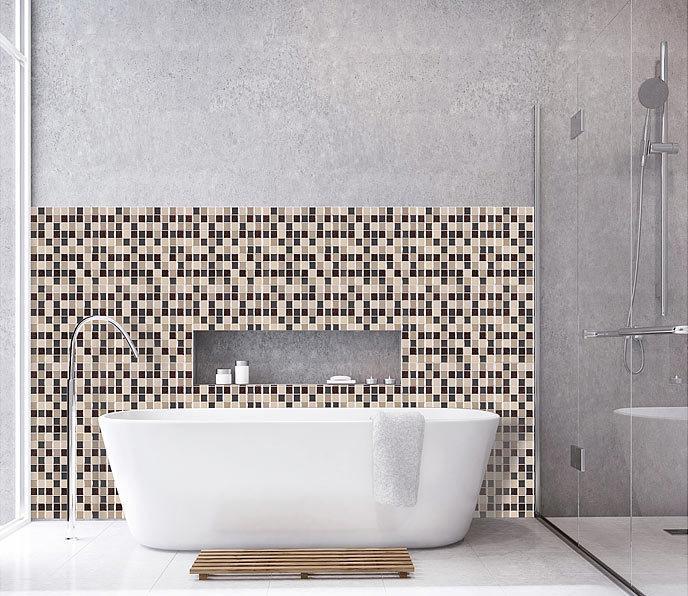 Image du produit Infactory Autocollants pour carreaux de mosaïque 3D, lot de 3 (25 x 25 cm)