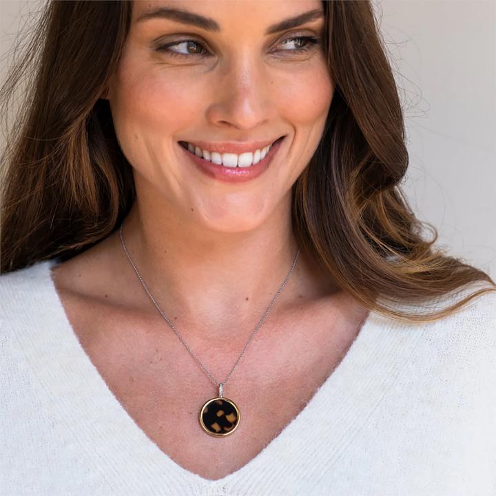 Image du produit Ti Sento Milano Chaîne et pendentif écaille de tortue bicolore 6795TU (Argent 925, 43 cm)