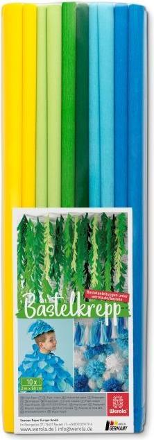 Werola Crepe paper Maritime assorted colours 31 g/sqm 10 rolls (31 g/m², 10 x)
