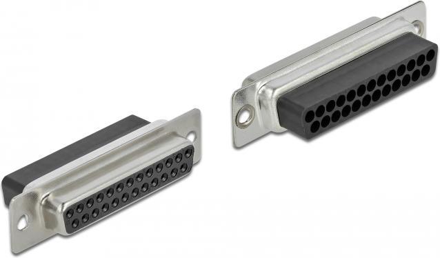 Actual product image Delock D-Sub 25 pin crimp female to 2 x RJ45 female with mounting kit beige