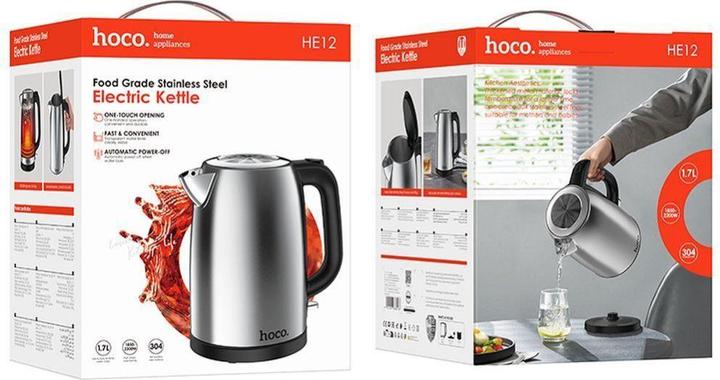 Actual product image Hoco Other stainless steel electric kettle 1,7L HE12 stainless steel (1.70 l)