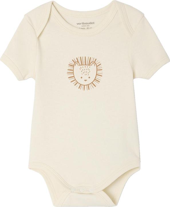 Image du produit Vertbaudet Bio-Kollektion: 3er-Pack Baby Bodys mit kurzen Ärmeln, Safari-Motive (86)