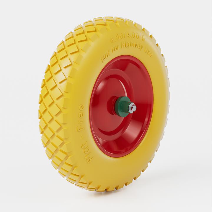 Produktbild Wiltec Schubkarren PU Rad 4.00-8 160kg Vollgummi Polyurethan Reifen pannensicher