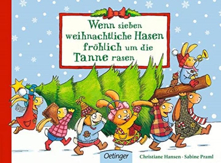 Actual product image When seven Christmas bunnies race merrily around the fir tree