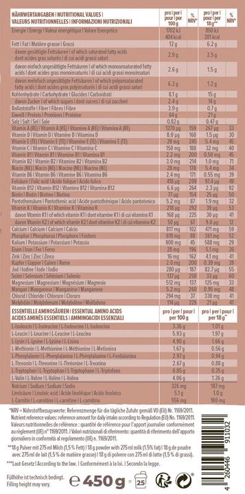 Nutritional values and ingredients Sheko Shake (Chocolate, 1 pcs., 378 g)