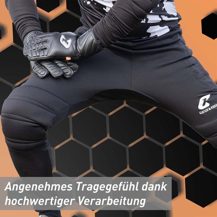 Immagine prodotto Catch & Keep Pantaloni da portiere Flight Protection Taglia M Nero Calcio Portiere Pantaloni da allenamento per (M)