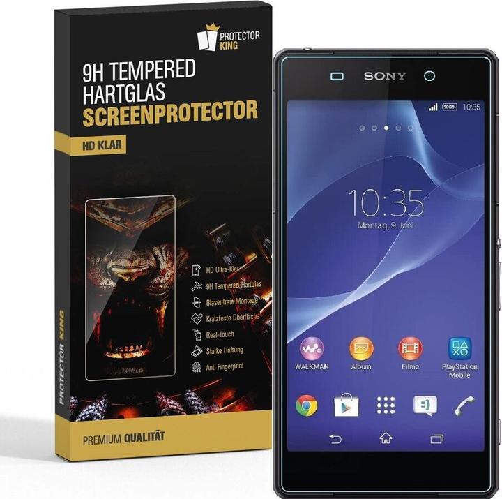 Produktbild Protectorking 1x echtes Tempered 9H Panzerhartglas 3D KLAR (1 Stück, Sony Xperia Z2)