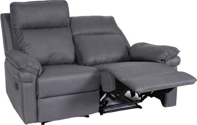 Immagine prodotto Mendler Poltrona cinema a 2 posti HWC-L94, funzione reclinabile Nosag sospensione tessuto/tessuto - grigio