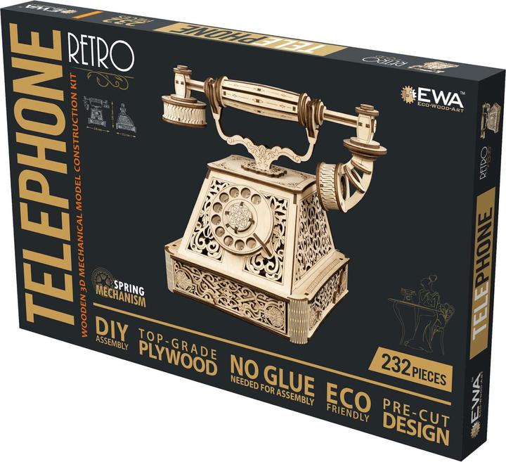 Produktbild Eco Wood Art 3D Holz Modellbausatz - Retro Telefon