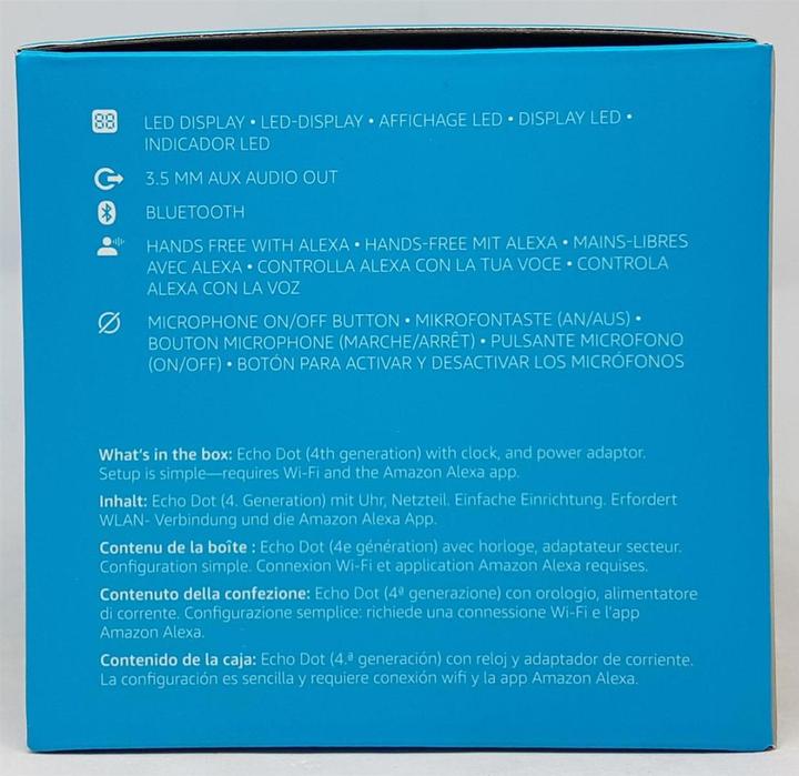 Produktbild Amazon Echo Dot (4. Gen.) mit Uhr (Amazon Alexa)