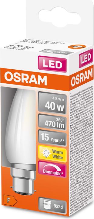 Produktbild Osram Led Retrofit Classic B (B22d, 4.80 W, 470 lm, 6 x, F)