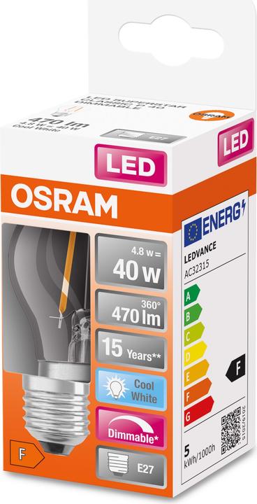 Immagine prodotto Osram Retrofit a LED Classic P (E27, 4.80 W, 470 lm, 1 x, F)