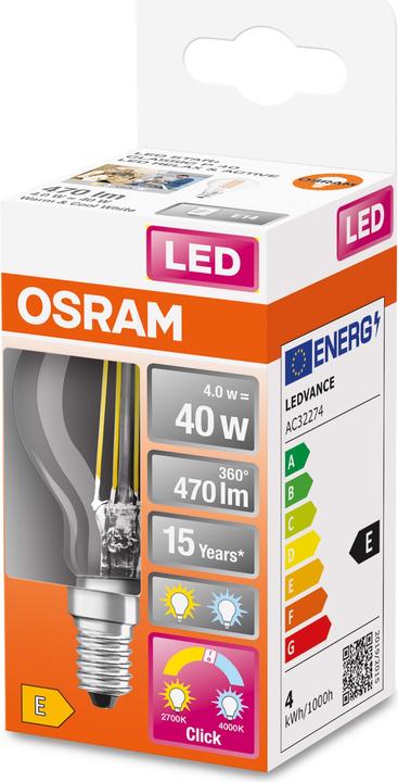 Produktbild Osram Led Relax And Active Classic P (E14, 4 W, 470 lm, 4 x, E)