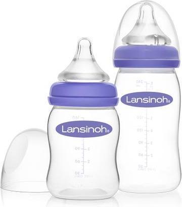 Lansinoh Wide-neck bottle with NaturalWave teat (240 ml)