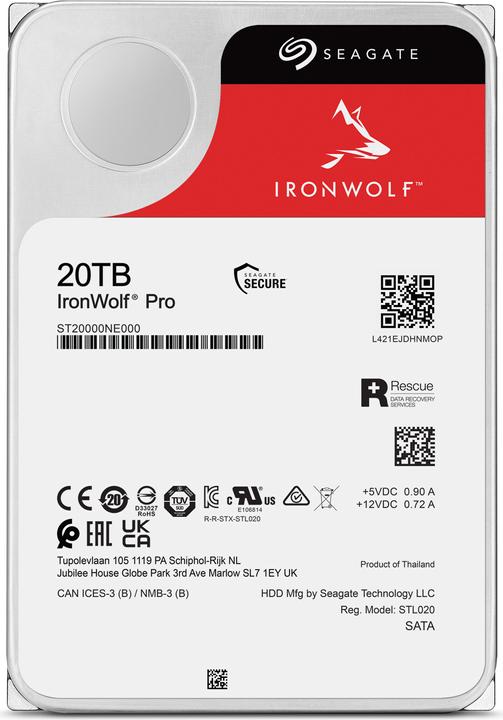 Actual product image Seagate IronWolf Pro (20 TB, 3.5", CMR)