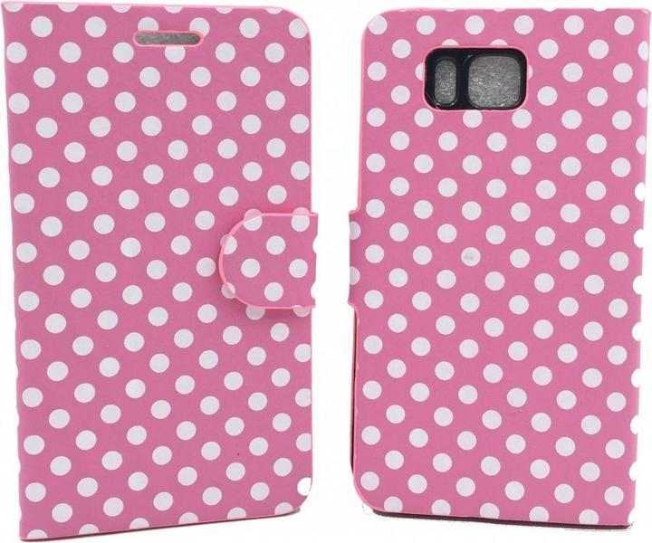 Actual product image König Design Protective case (flip landscape) for mobile Samsung Galaxy Alpha SM G850F Pink / White (Samsung Galaxy Alpha)