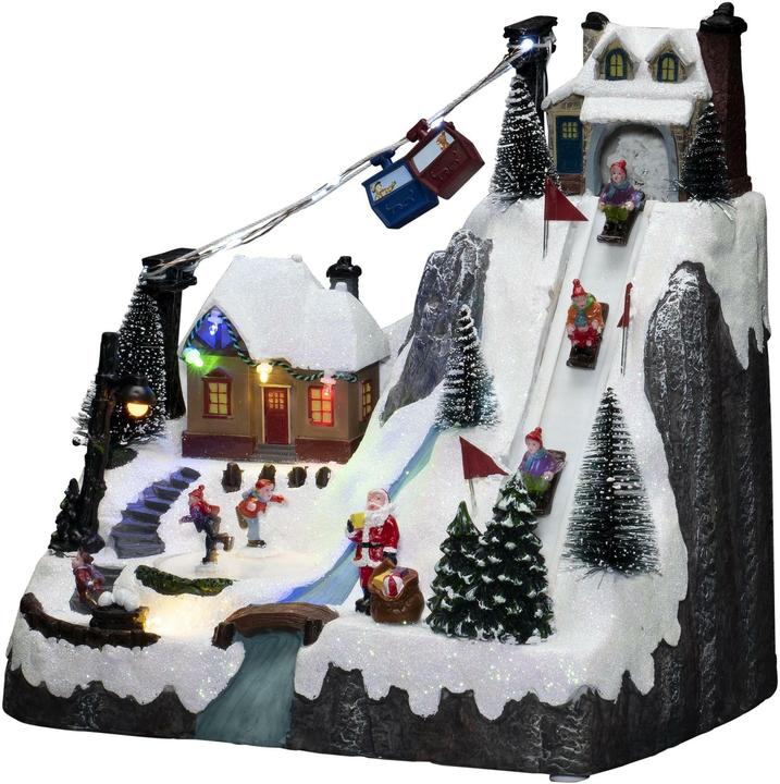 Produktbild Konstsmide LED-Figur Skipiste mit Musik, 28 cm, Mehrfarbig
