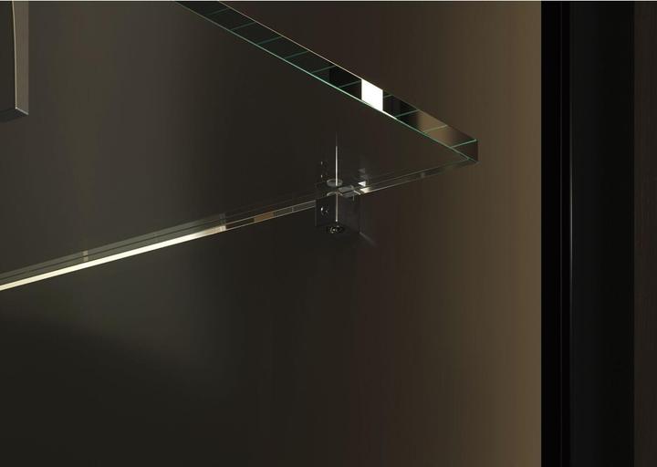 Produktbild Italiana Ferramenta Glasbodenträger GRACE zum Schrauben, 8 mm Glas, Zamak vernickelt schwarz