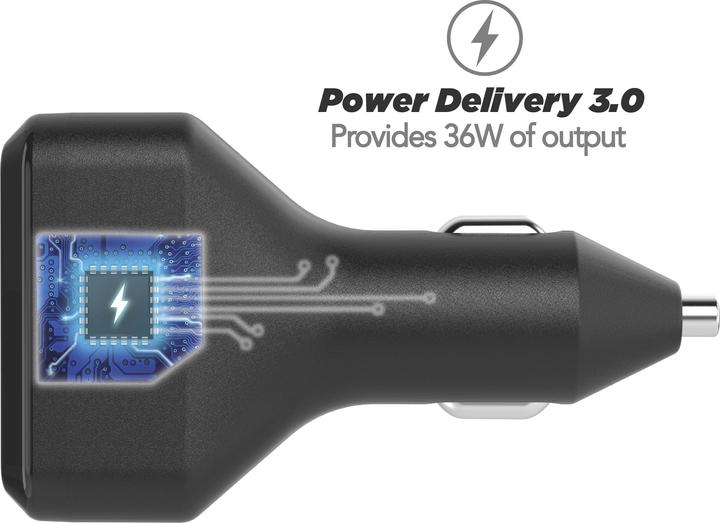 Actual product image Scosche Dual USB-C Car Charger Black