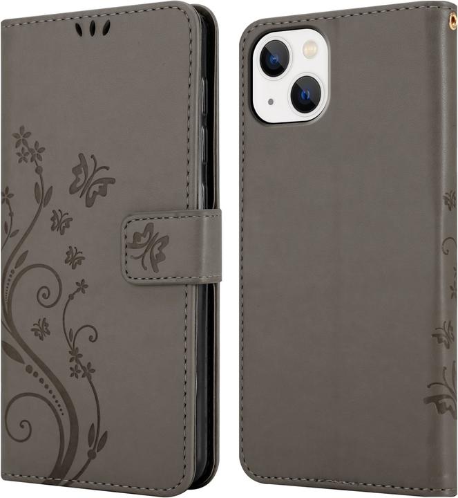 Actual product image Cadorabo Cover for Apple iPhone 14 in Flower Book Style (Apple iPhone 14)