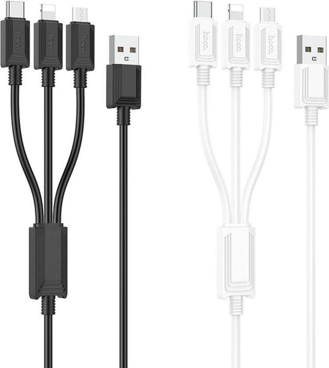 Produktbild Hoco Cable cable 3in1 USB A to Lightning / Micro USB / Type C 2A X76 1 m black (1 m)