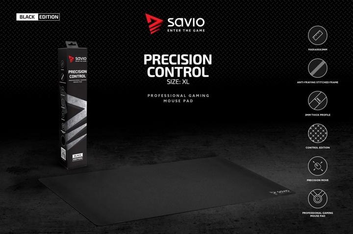 Actual product image Savio Black Edition Precision Control XL 90x40 Gaming Mouse Pad Black (XL)