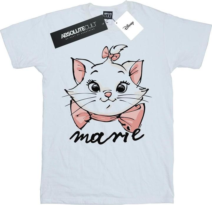 Actual product image Disney Womens/Ladies The Aristocats Marie Sketch Face Cotton Boyfriend T-Shirt (L)