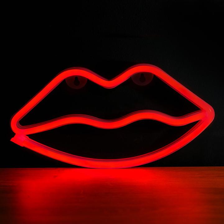 Image du produit Forever Light Lampe LED Néon LIPS rouge Bat + USB FLNEO8 (2 cm)